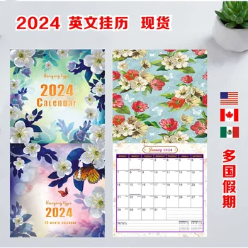 2024 полная английская версия настенного календаря трансграничный дизайн календаря обратный отсчет новая модель настольный настенный планировщик kawaii