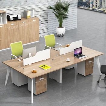 Офисная мебель персонал, офисный стол и экран стульев, 6 человек, 4 человека, простой и современный.
