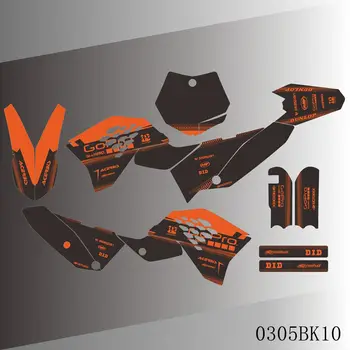 Полная графика Наклейки Наклейки Мотоцикл Фон Пользовательский номер Имя для KTM SX65 SX 65 2009 2010 2011 2012 2013 2014 2015