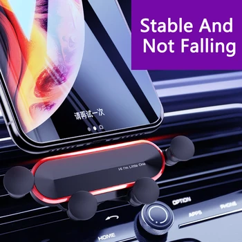 QHCP Автомобильный держатель для телефона Гравитационное вентиляционное отверстие Поддержка GPS Подставка для сотового телефона Подходит для Xiaomi Redmi Huawei iPhone Samsung Аксессуары