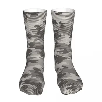 Линейный камуфляж Абстрактные носки Мужские женские носки из полиэстера Смешные счастливые носки Harajuku Весна Лето Осень Зима Носки Подарки