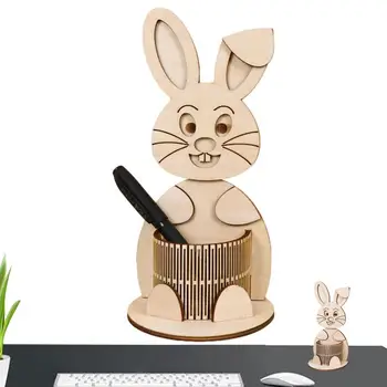 Симпатичный кролик Держатель для ручки Пасхальные настольные держатели для карандашей Забавный DIY Держатель для ручки Для ластиков Линейки Цветные карандаши Компасы Портативный карандаш