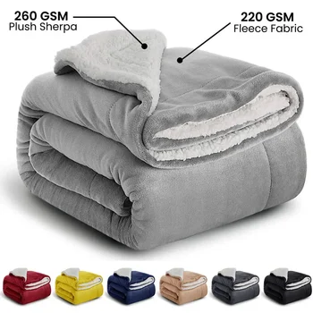 ZHENXISHUSHIMOXI Большое шерпа Флисовое одеяло Двойное толстое мягкое теплое спальное диван Бросковое одеяло Двойное двуспальное зимнее теплое одеяло размера 