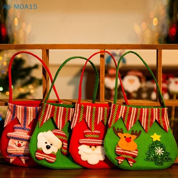 Рождественские украшения Мультфильм Санта-Клаус Снеговик Лось Подарочная сумка Счастливого Рождества Декор Детский подарочный пакет Конфетная сумка Рождественская сумка