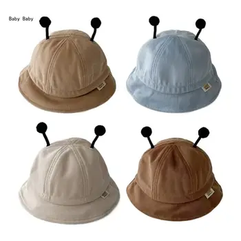  Складная рыбацкая шапка для детей Дизайн ушей с регулируемым размером Шляпа-ведро для новорожденных, идеально подходящая для летнего отдыха на свежем воздухе Q81A