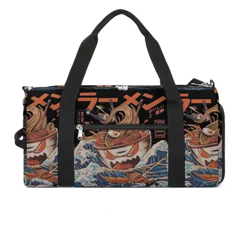The Great Ramen Off Kanagawa Gym Bag Японская еда Водонепроницаемые спортивные сумки Дорожный дизайн Сумка Винтажная сумка для фитнеса для пары