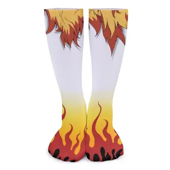 Rengoku Kyoujurou Огненные носки D-Demon S-Slayer K-Kimetsu no Yaiba Аниме Готические чулки Зимние носки Anti Socks Мягкие носки для скейтборда