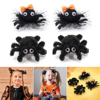 Хэллоуин Пауки Шпилька для маленьких девочек Модный головной убор с животными Заколки для волос Аксессуары для волос Декор для вечеринки X90C