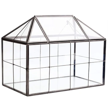 Стеклянный стеклянный террариум ручной работы в форме дома геометрический стеклянный контейнер с распашной крышкой комнатное кашпо для суккулентов