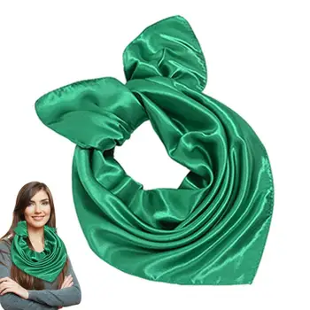 Атласные головные платки Женщины Мужчины Квадратные Приятные для кожи шарфы для осени и весны Материалы для обертывания волос для рабочих знакомств