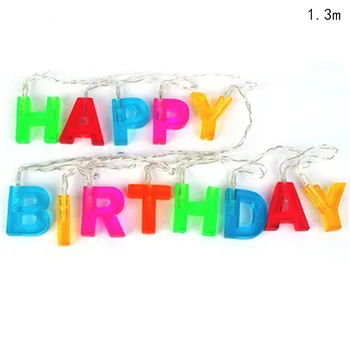  светодиодная гирлянда для детей, письмо с днем рождения, красочная световая струна, украшение вечеринки по случаю дня рождения, вечеринка по случаю 1-го дня рождения малыша