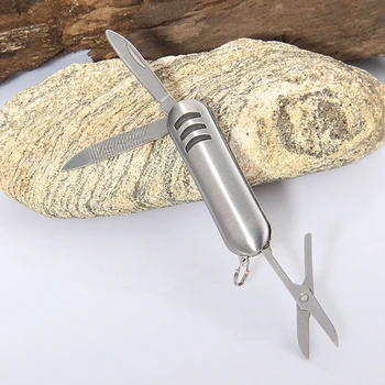 3 в 1 карман складной открытый охотничий нож маленькие ножницы нож из нержавеющей стали мультитул для кемпинга рыбалка подарок 87HB