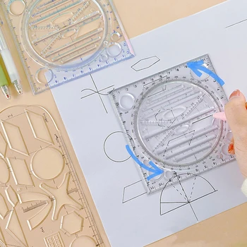 Угловой шаблон геометрического чертежа Circle Maker Линейка для рисования Многофункциональный
