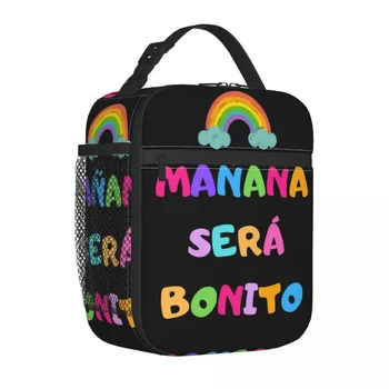 Karol G Manana Sera Bonito Rainbow Изолированная сумка для обеда Контейнер для еды Сумка-холодильник Сумка-тоут Ланч-бокс Школьные сумки для пикника