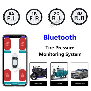 Мотоцикл TPMS Система контроля давления в шинах Bluetooth-совместимые датчики давления в шинах Беспроводная система TMPS для мотоциклов Android/IOS