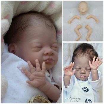 Kit Reborn Bebe DIY Мак ручной работы 17 дюймов с тканью Тело Спящие младенцы Неокрашенные куклы Игрушки Аксессуары