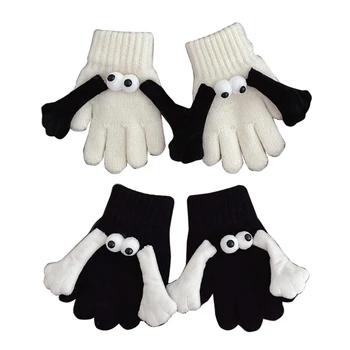 1 пара детские зимние перчатки дышащие детские варежки теплые вязаные перчатки соответствующий цвет разделенных пальцев перчатки для душа подарок H37A