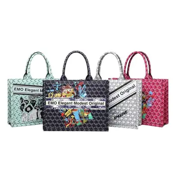 EMO классическая модная тенденция граффити большой емкости портативный портфель весна геометрический принт модная сумка для мамы для женщин
