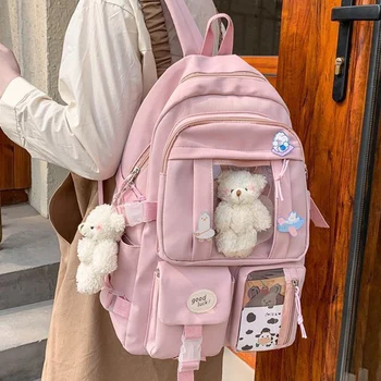 Подростковые рюкзаки для девочек Школьные сумки Женская сумка с несколькими карманами Рюкзак большой емкости Mochila Feminina Kawaii Сумки