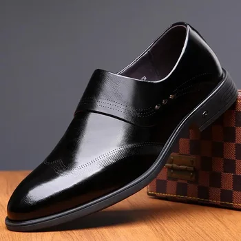 стилист кожаные туфли мужская осень деловая повседневная британская стиль низкая мужская обувь мягкая поверхность мягкий низ костюм работа черный