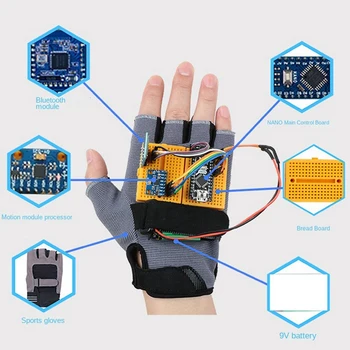 Подходит для программирования Комплект перчаток Спортивные перчатки Умные перчатки Управление жестами Беспроводной Bluetooth Перчатки Комплект управления