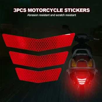 3Pcs Мотоциклетные наклейки Светоотражающие предупреждающие трапециевидная стрела хвост крыло гоночный бампер наклейка клейкая лента для автомобиля грузовик велосипед