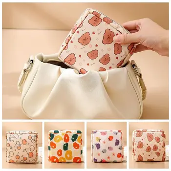 Портативная креативная сумка для хранения гигиенических салфеток Сладкий милый кошелек для монет Повседневная сумка в корейском стиле Мультяшный дизайн Маленькая сумка