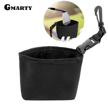 Черная сумка для хранения мяча для гольфа Портативный съемный набор для чистки Водонепроницаемая нейлоновая ткань для легкой очистки аксессуаров для гольфа