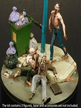 Новый набор неокрашенных моделей 1/35 Ночь зомби, поедающих человека (3 фигурки)