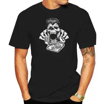 2022 Горячая распродажа Новая мужская футболка Skull Greaser Rockabilly Vegas Винтажный игрок Dtg Мужская футболка Футболки с о-образным вырезом