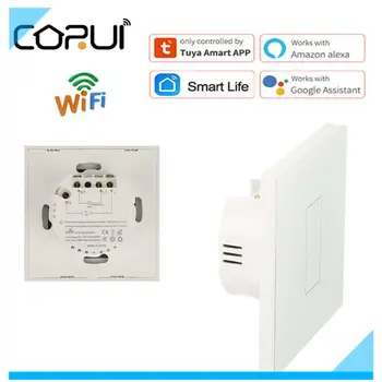 CORUI TUYA 20A Переключатель водонагревателя Smart Wifi Сенсорный настенный переключатель Синхронизация Дистанционное управление Работа с Google Home и Alexa