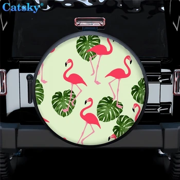  Flamingo Автомобильная защитная крышка запасного колеса, изготовленная на заказ крышка запасного колеса Camper Outdoor Крышка запасного колеса Крышка запасного колеса без отверстия для резервного копирования