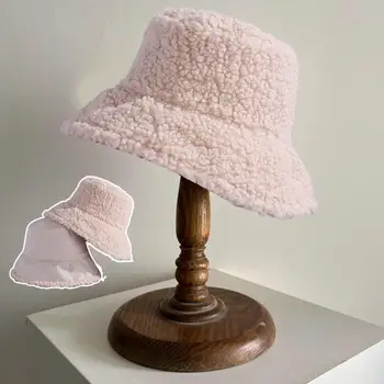 Рыбацкие шляпы Двустороннее ношение солнцезащитного крема Ветрозащитная утолщенная шляпа-ведро Зимняя кашемировая рыбацкая кепка
