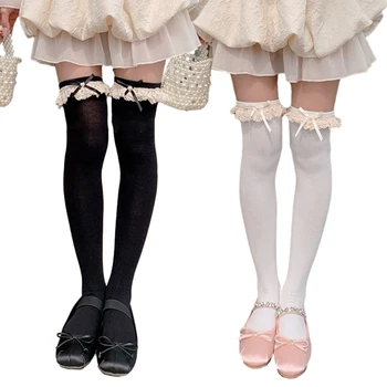 1 пара длинных трубчатых носков для девочки выше колена чулки принцесса платье носки M6CD
