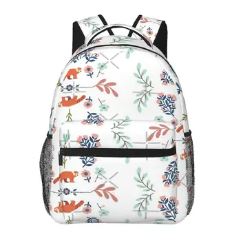 Повседневный рюкзак с цветочным рисунком красной панды
