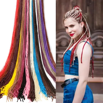 Синтетическое плетение волос 24Stand/Pack Goddess Box Плетеные волосы Наращивание Красочные косички Мягкие волокна Alibaby