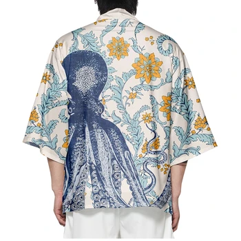 Японское свободное кимоно традиционная одежда уличная рубашка женский самурай хаори юката кардиган