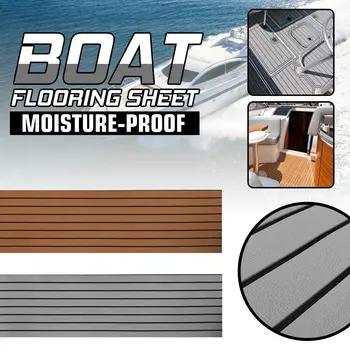 Самоклеящийся 2400x450x6 мм Пенопластовый тиковый коврик для террасной доски EVA EVA Marine Flooring Искусственный лист для настила лодки Морской коричневый / серый черный