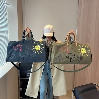 персонализированная дорожная сумка для граффити Женская сумка для хранения багажа на открытом воздухе Большая дорожная сумка Мужской рюкзак через плечо