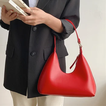 Женская сумка через плечо для небольшой группы, простые сумки, креативные и высококачественные сумки из мягкой кожи из полиуретана, сумка для подмышек, сумка для ужина