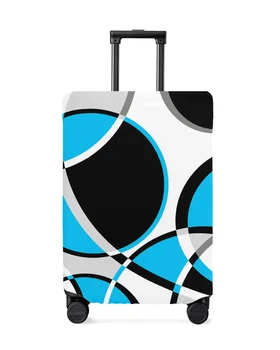 Геометрический абстрактный современный искусство синий чехол для багажа стрейч багаж протектор пылезащитный чехол для 18-32-дюймового дорожного чемодана