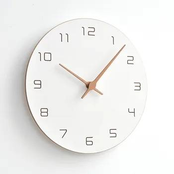 MJK Креативные часы Скандинавские настенные часы Гостиная Современные и простые домашние тихие часы Деревянные модные часы Настенные часы