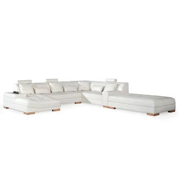 Секционный диван из натуральной кожи в итальянском стиле дизайна угловой стул для гостиной