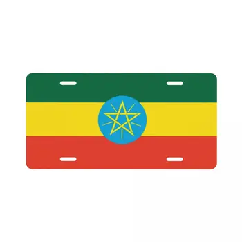 Украшение автомобильного номерного знака с рисунком флага Эфиопии 15 см X 30 см