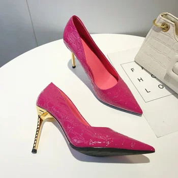 Cresfimix Zapatos De Mujer Женская мода Сладкая Роза Красный Комфорт Весенний Скольжение На Каблуке Обувь Женщины Симпатичные Туфли Для Вечеринок Клуб Каблук A352
