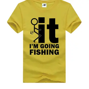 Мужская футболка для мальчиков, я иду на рыбалку, футболка с принтом, новинка
