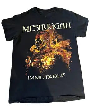Meshuggah Неизменяемая хлопковая черная рубашка с коротким рукавом VC915 с длинными рукавами