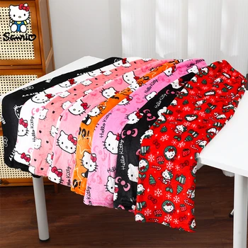Kawaii Sanrio Hello Kitty Плюшевые пижамные брюки Аниме Sanrio Спортивный костюм Y2k Hello Kitty Фланель Повседневные брюки Аксессуары Подарки