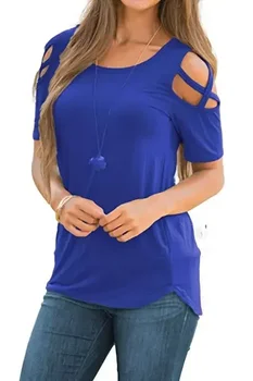 женская летняя свободная хлопковая универсальная однотонная футболка с круглым вырезом GRAY22