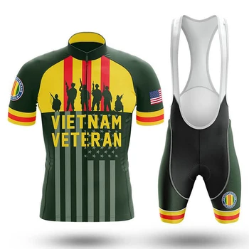 Вьетнам Ветеран Велоспорт Комплект Нагрудник Шорты Велосипед Джерси Велосипедная рубашка С коротким рукавом Одежда Велосипед Скоростной спуск MTB Горный костюм
